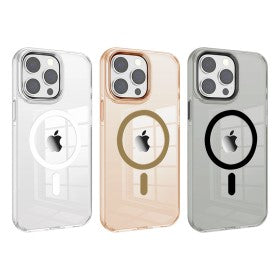 Coque avec MagSafe semi-transparente anti-jaunissement pour iPhone 14 Pro